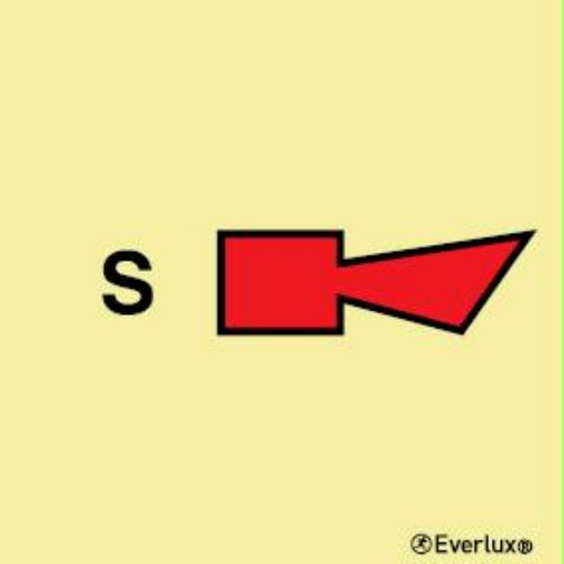 Fire control sign, photoluminescent vinyl, Sprinkl